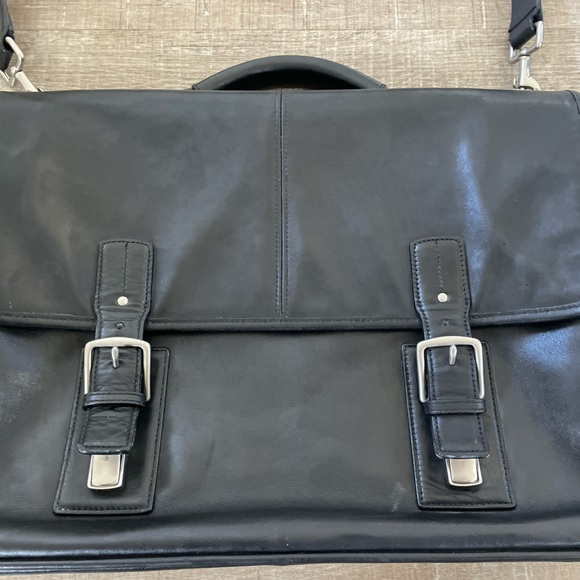 Vintage Coach Portfolio Thompson Briefcase Attache Black Leather Style F06455 | - Picture 1 of 15